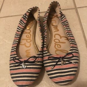 Sam Edelman striped flats, size 7. Barely worn